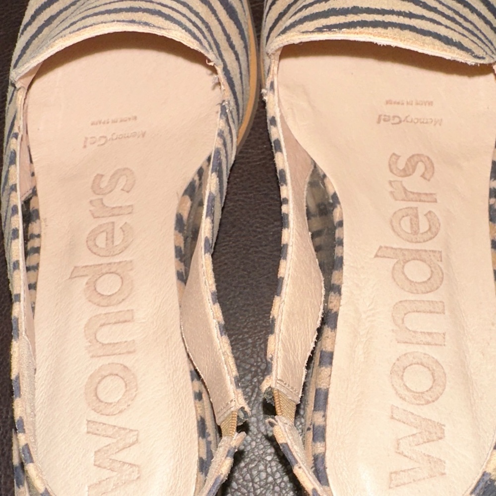Sz 37(7.5)⭐️New Wonders Spain Zebra Print Leather Slingback. Fits 7.5. - Picture 16 of 16